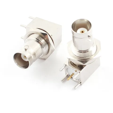 2 PCS Right Angle BNC Female Connector Adpater PCB Mount Jack Socket