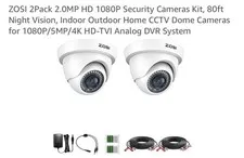 ZOSI Outdoor Dome Home Security Camera 1080p HD 4in1 Night Vision 2 Pack