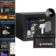 Cabinet Safe Box 0.23 Cubic Feet Digital Keypad with Fireproof Bag Money Lock