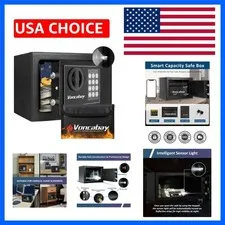 Money Safe Box for Home with Sensor Light & Fireproof Money Bag - 0.23 Cubic ...