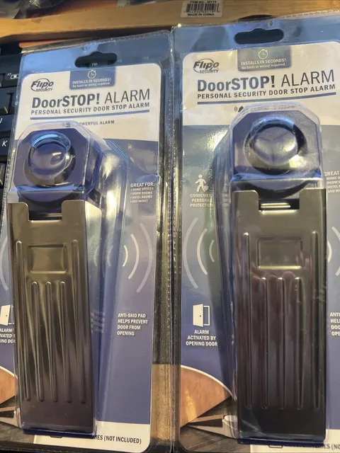 Door Stop Alarm Portable Security Hotel Door Stopper Alarm for Travel Trip 2lot