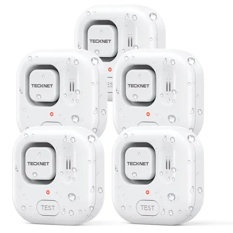 120dB Water Sensor Alarm Leak Detector IP66 Waterproof Home Security 5 Pack