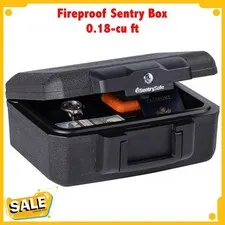Fireproof Sentry Box Key Lock Important Document Money Safety Storage Chest Box