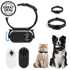 Pet Collar Camera Video Recording Adjustable Magnetic Outdoor Pet Monitoring NEW
