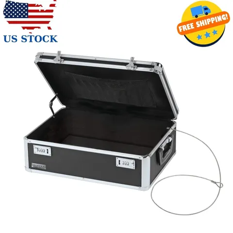 Black Locking Storage Chest with Combination Locks for Dorms