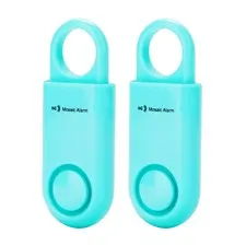 2 Pack Personal Safety Alarm 130db User-Replaceable Battery SOS Aqua 