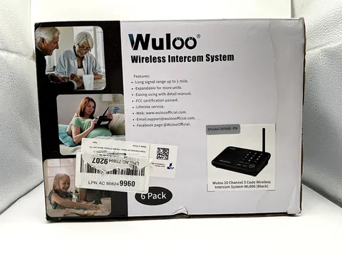 NEW Wuloo Wireless Intercom System for Home Office Room 6 Pack W666-P6