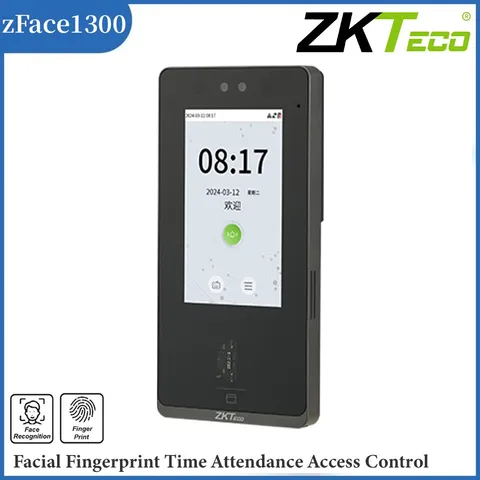 ZKTeco zFace1300 Time Clock Face Facial Time Attendance Access Control Terminal