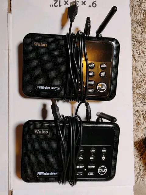 Wuloo 10 Channel FM Wireless Intercom System 1 Mile Range WL666 Lot of 2 TESTED