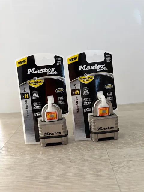 Master Lock 174SSD Resettable Combination Padlock Stainless Steel 2-Pack New