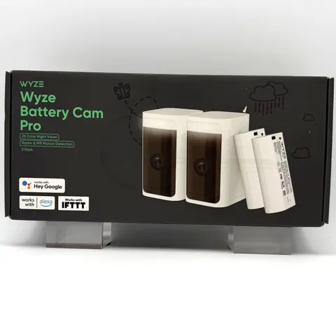 Wyze Battery Cam Pro 2-Pack - 2K HDR Wireless Cameras w/ Mounts  SEALED