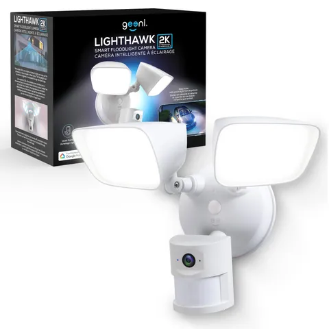 Geeni Lighthawk Floodlight Security Camera 3MP 1800LM Motion Light 2.4/5GHz WiFi