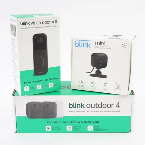 Blink 2 Pack Outdoor 4 Camera Mini Camera & Video Doorbell 2nd - Open Box