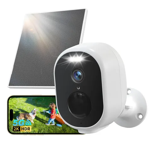 2K Camara De Seguridad WIFI 5G y 2.4G Solar Para Exterior Inalambricas Con Audio