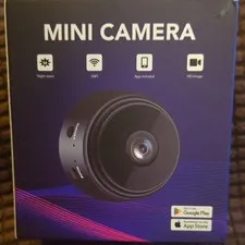 WiFi IP Mini Camera HD Night Vision App Control Magnetic Stand Black