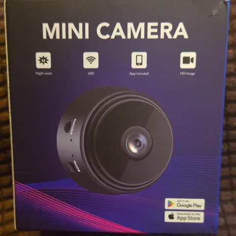 WiFi IP Mini Camera HD Night Vision App Control Magnetic Stand Black
