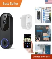 Weather-Resistant Wireless Doorbell Camera with HD Night Vision & Smart Alerts