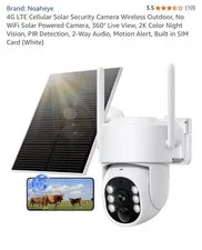 4G LTE Cellular Solar Security Camera Wireless Outdoor, No WiFi Solar Powered