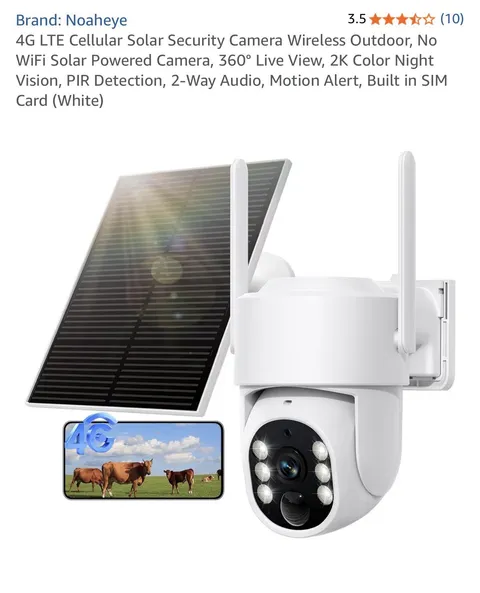 4G LTE Cellular Solar Security Camera Wireless Outdoor, No WiFi Solar Powered