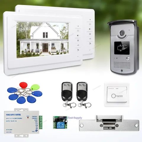7" Wired Video Door Entry Call System with IR Night Vision for Home Security