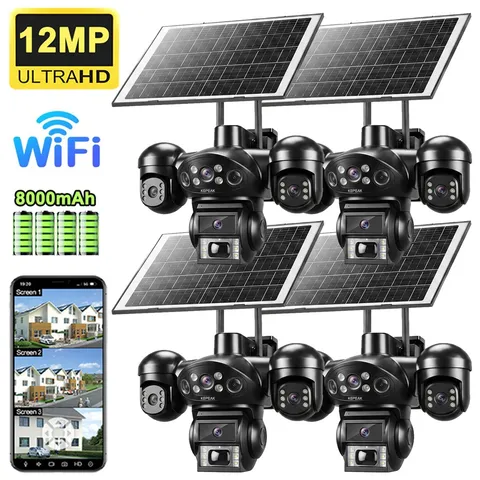 12MP 4K Camara De Seguridad Solar Inalambricas Para Exterior Con Vision Nocturna