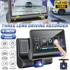 1080P 4" Dual Lens HD Car DVR Rearview Video Dash Cam Recorder Camera G-Sensor