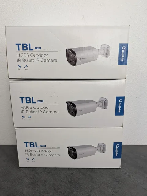 Lot Of 3 New Geovision Outdoor Ip Bullet Cameras Model#GV-TBL4700 Read Desc