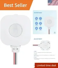 Ceiling Occupancy Motion Sensor Switch, High Bay Fixture Mount 360° Ceiling A...