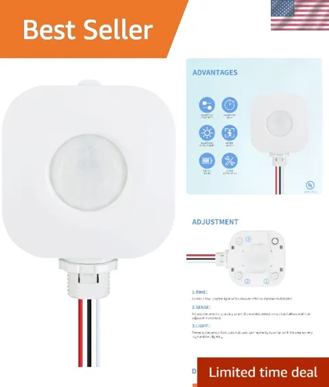 Ceiling Occupancy Motion Sensor Switch, High Bay Fixture Mount 360° Ceiling A...