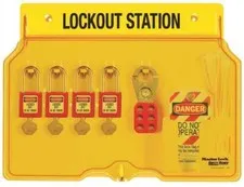 Master Lock Company 1482BP410 Padlock Wall Station Hinged Cover 4-Lock
