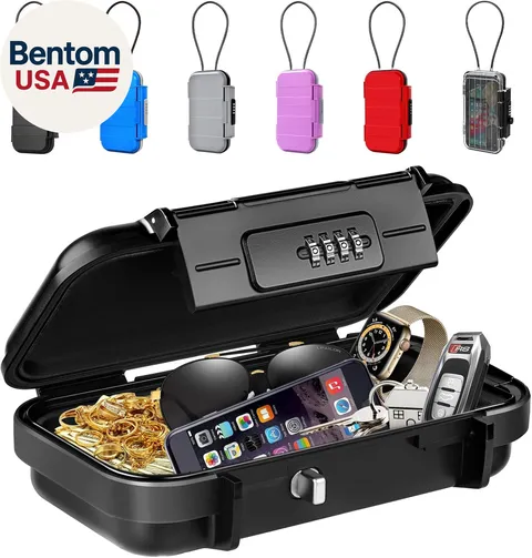 Portable Safe with Removable Chain, Anti-Theft Beach Safe Box, Waterproof Combin