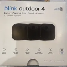 Blink Outdoor 4 4th Gen Battery Wi-Fi Security Cameras 3-Pack Alexa Black