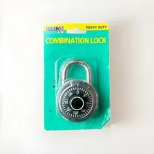 WOW Office Works Combination Combo Pad Lock Heavy Duty Nickel Coated New/SEALED