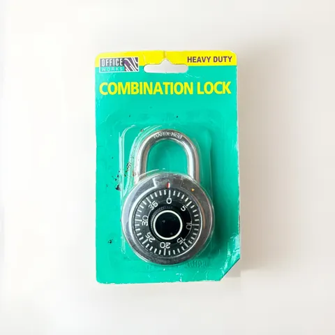 WOW Office Works Combination Combo Pad Lock Heavy Duty Nickel Coated New/SEALED
