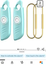 darental Safe Sound Personal Alarm 2 Pack 140dB Light Blue Strobe Light Keyring
