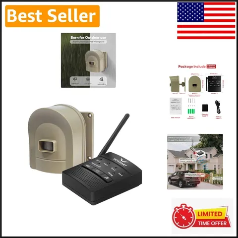 1/2 Mile Hosmart Wireless Driveway Alarm with 38 Ringtones & Weatherproof Sensor