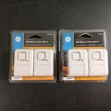 Pair Of GE 45115 Personal Security Window Or Door Alarms (2 Pckgs. 4 Alarms)