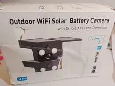 outdoor Wi-Fi solar battery camera with smart AI event detection four pack