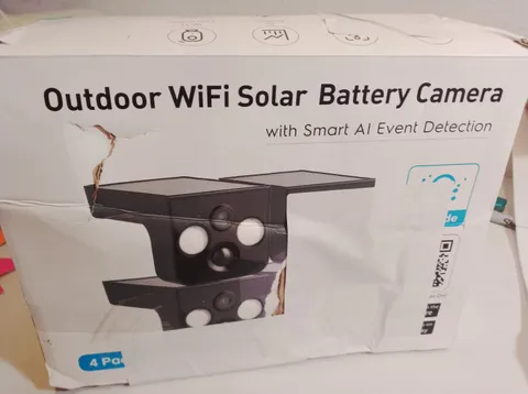 outdoor Wi-Fi solar battery camera with smart AI event detection four pack