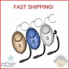 KOSIN Safe Sound Personal Alarm, 3 Pack 145DB Personal Security Alarm Keychain w