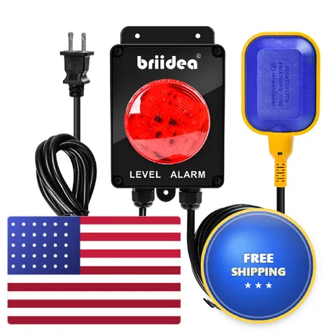 Sump Pump Alarm Briidea Indoor/Outdoor High Water Septic Tank Alarm 110Db Loud