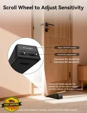 TECKNET Door Stop Alarm 130dB Rechargeable Wedge Siren Non-Slip Base