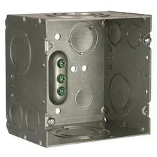 Hubbell-Raco 260 Square Data Electrical Box, 3-1/4" Deep, 4-11/16 in, Gray