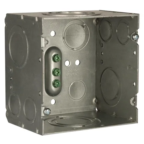 Hubbell-Raco 260 Square Data Electrical Box, 3-1/4" Deep, 4-11/16 in, Gray