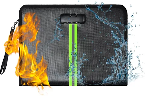 5200℉ Fireproof Document Bag, Fireproof Bag with Lock, Fireproof Document Organi