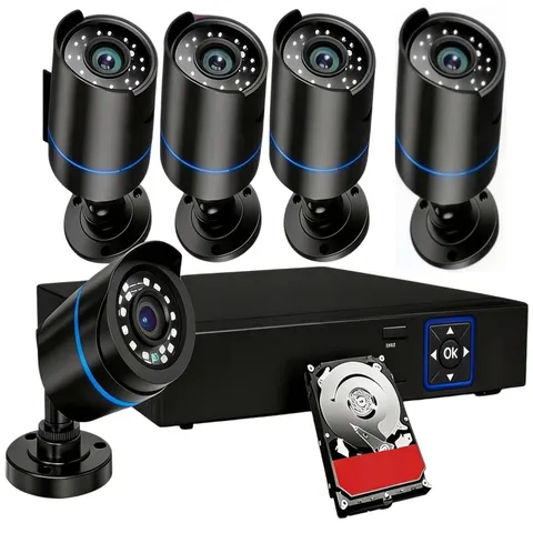 5MP PoE Wired 3000TVL Home Security System DVR Camera Kit