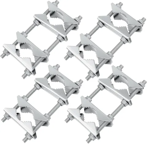 4 Pack Antenna Mast Clamp 2 Inch Pole to Pole Mounting Kits Heavy Duty Mast to M