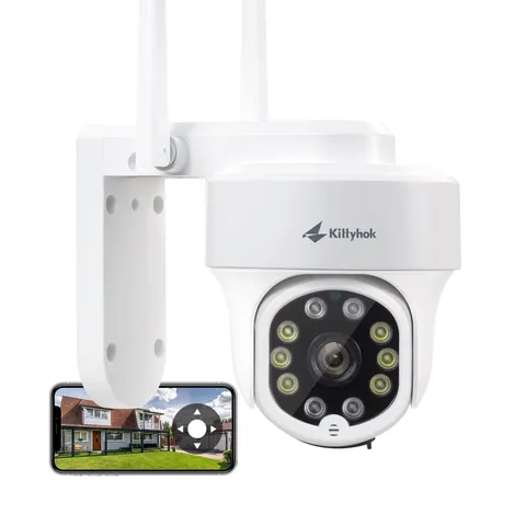 Kittyhok PTZ Security Camera Wireless Outdoor | 2K FHD Cameras White