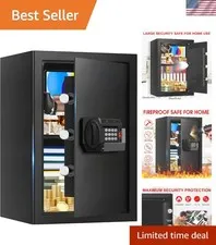 3.3 Cuft Large Home Safes Water and Fireproof, Anti-theft Floor Safe for Home...