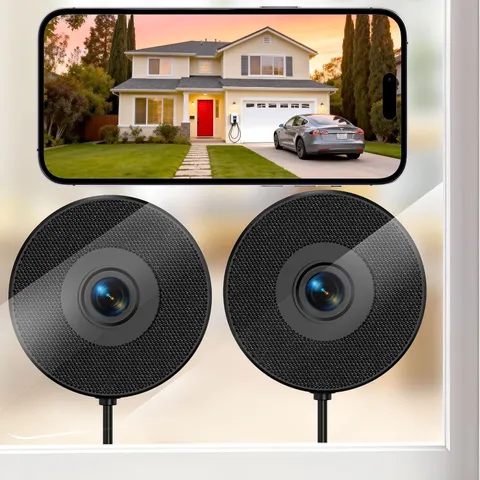 【2 Pack】Window Camera, 2K 3MP Wifi Dome Cameras for Home Security for Indoor & O